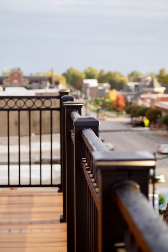 Rooftop deck railing