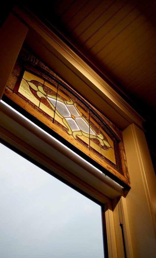 Stained glass transom
