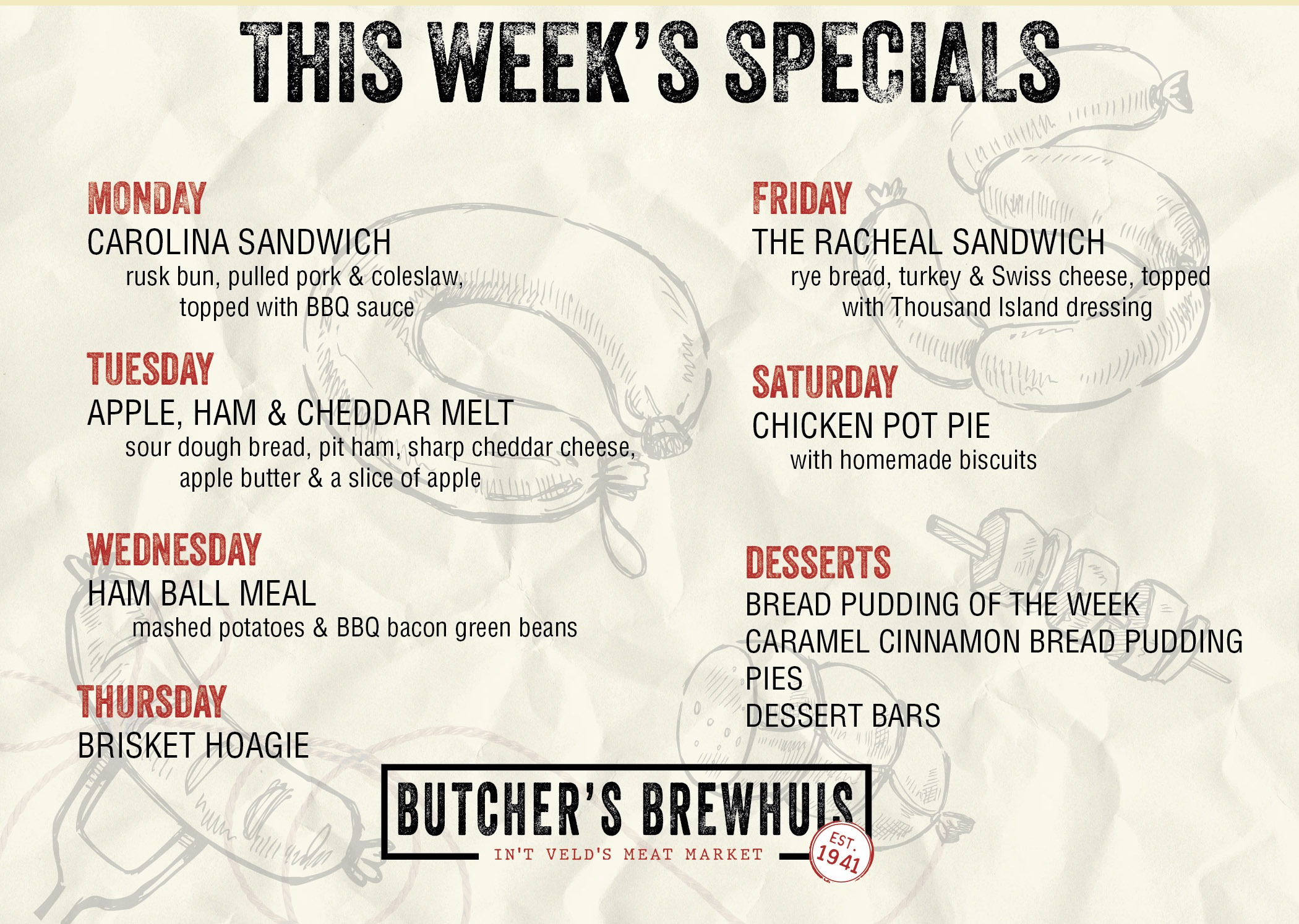 This Weeks Specials Lunch Specials